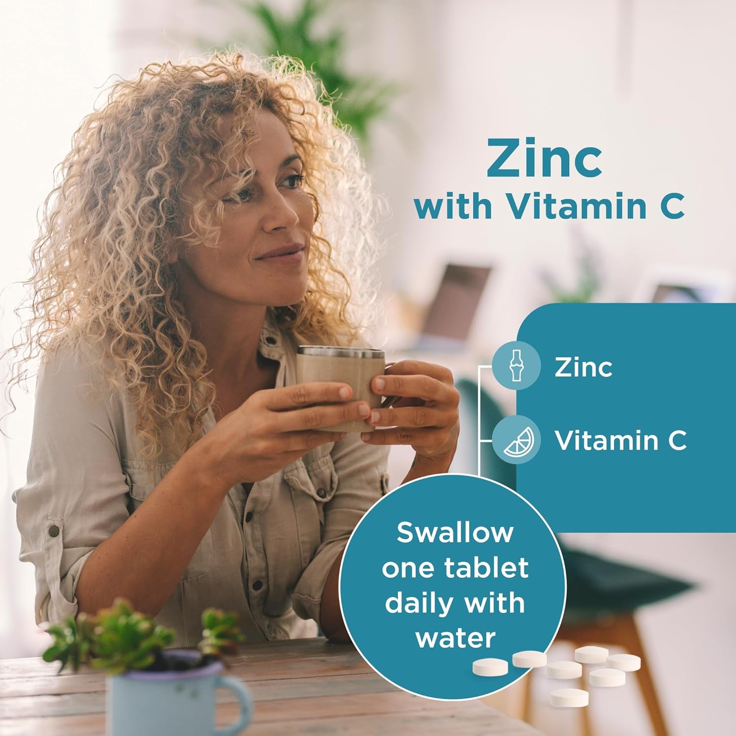 Healthspan Zinc with Vitamin C (360 Tablets) | Immune Health | Bones, Eyes, Skin, Hair & Nails | 15Mg Zinc & 80Mg Vitamin C per Tablet | Easily Absorbable | One-A-Day | Easy to Swallow | Vegan