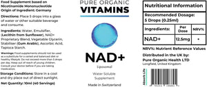 NAD+ Supplement Liposomal - Proven 50% Better Absorption - Patented Cellular Delivery - 40 Day Supply - NAD+ Enhancer - Pure anti Age - Liquid Drops - Swiss Made