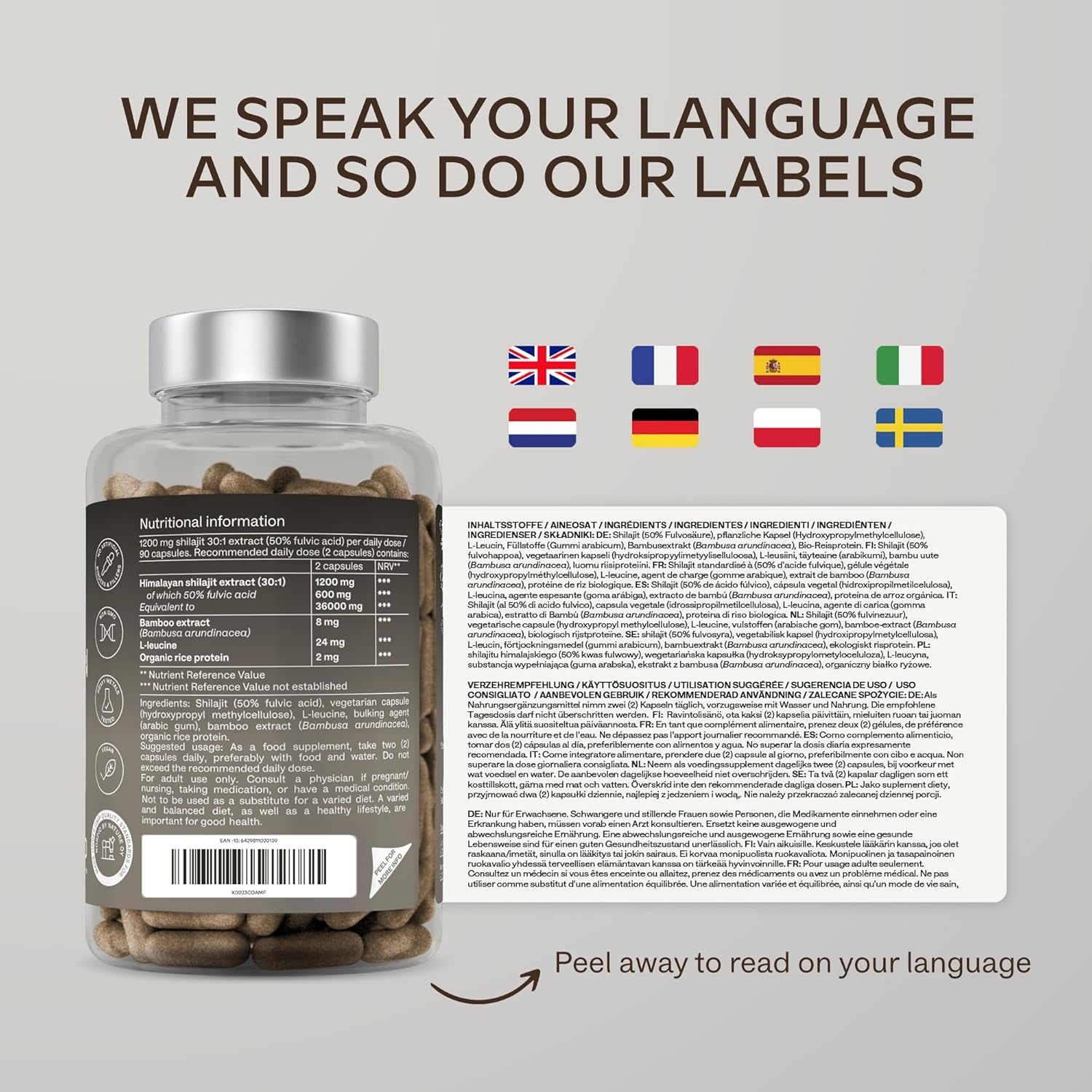 Pure Himalayan Shilajit - 36,000Mg - 30:1 Extract Ratio - 90 Pure Shilajit Capsules for Men- with 50% Fulvic Acid - More Convenient than Resin - Rich in Trace Minerals