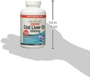Natures Aid 1000Mg High Strength Cod Liver Oil - 180 Capsules