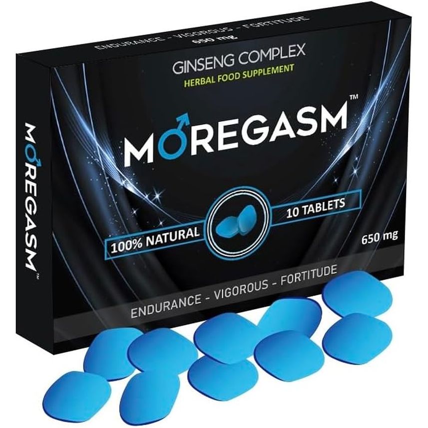 MOREGASM™ - Unleash More Longer | More Harder, More Stronger Performance | Stamina Endurance Booster Blue Herbal Supplement Tablets for Men | 10 Ginseng Tablets
