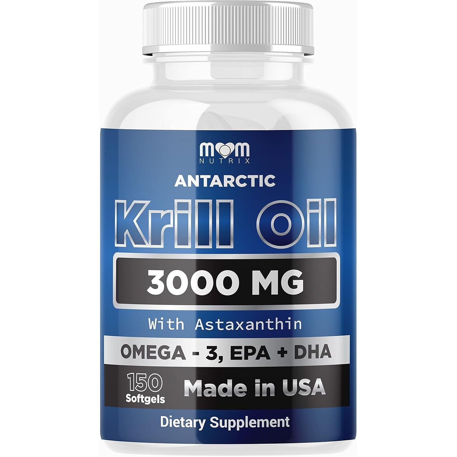 Dr. JOEL'S MOM NUTRIX Antarctic Krill Oil Supplement - 150 Softgels - High Absorption EPA, DHA, Astaxanthin & Phospholipid - No Fishy Aftertaste like Fish Oil - Made in USA