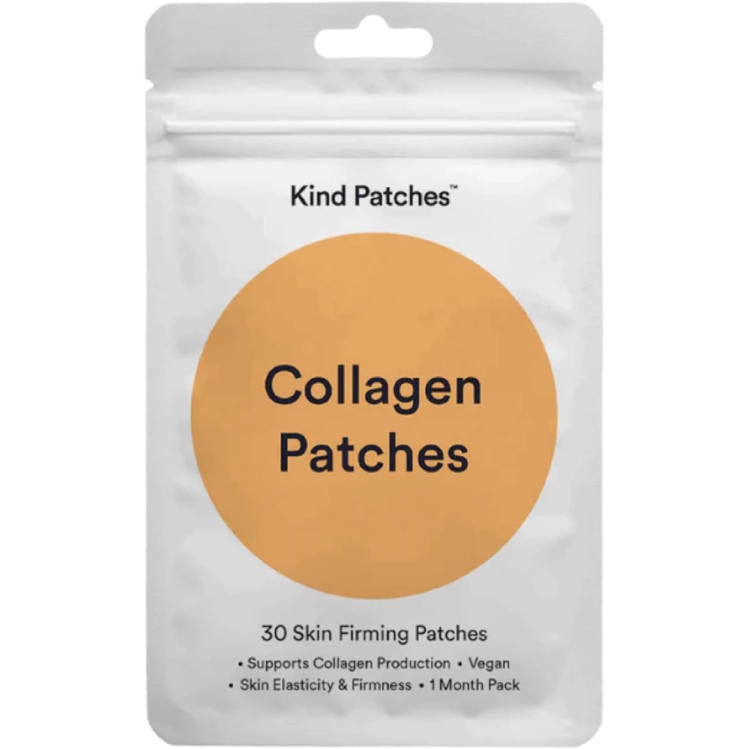 Kind Patches | Collagen | Skin Firming Production Support | Botanical Plant-Based Kind Collagen Blend, Tremella Mushroom & Vitamin C | 30 Vegan Patches