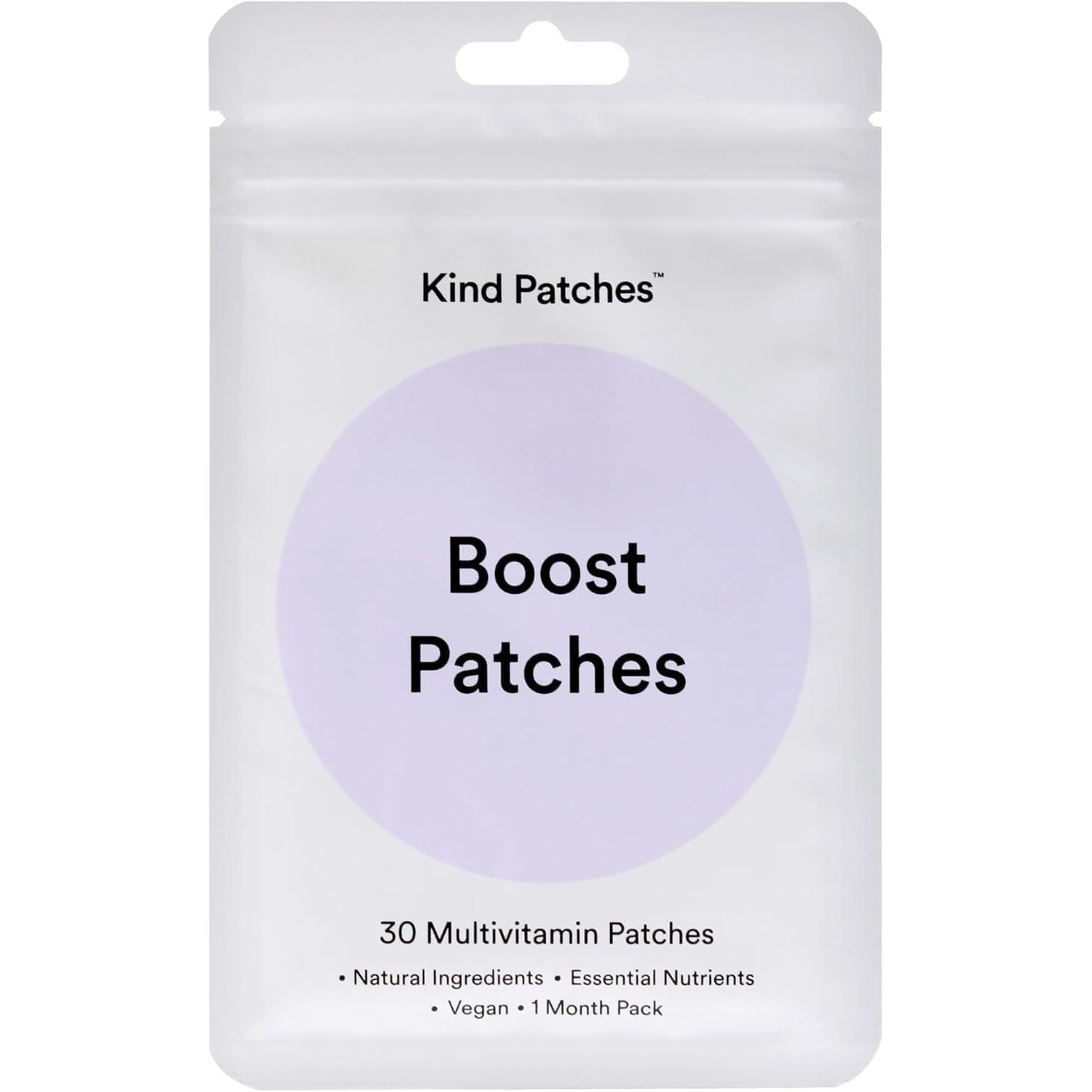 Kind Patches | Boost Patches | Daily Energy & Immune Function Support | Botanical Plant-Based Formula with Vitamins D3, a & B5 | 30 Vegan Patches