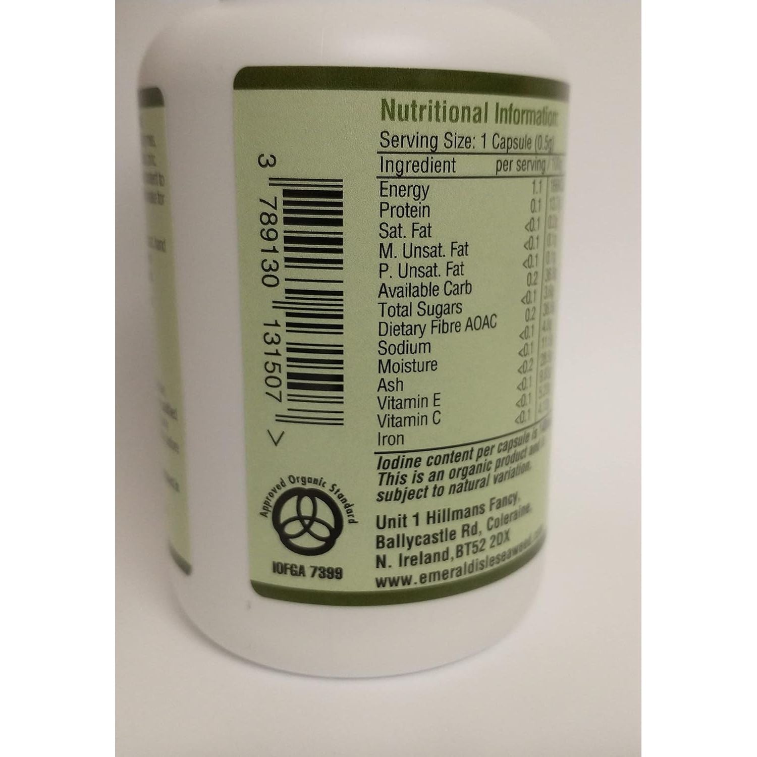 Triple Blend Seaweed Tablets 500 Mg 90 Capsules Certified Organic Harvested in North Atlantic Coast of Ireland