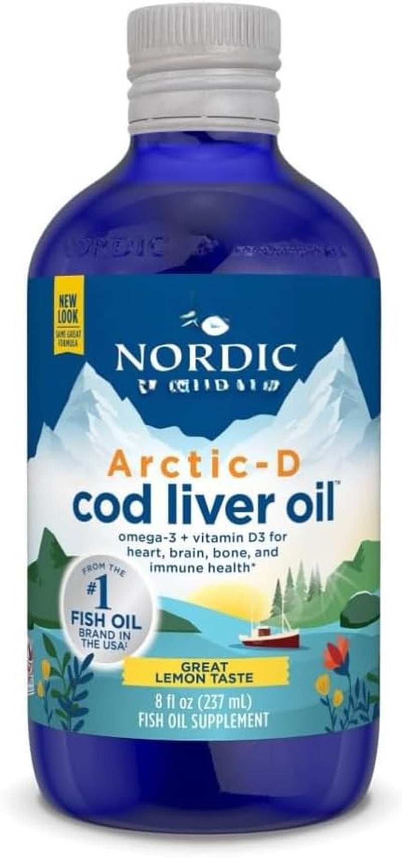 Nordic'S Arctic-D Cod Liver Oil, 1060 Mg, 340 Mg EPA, 510 Mg DHA, Lemon Taste, 237 Ml