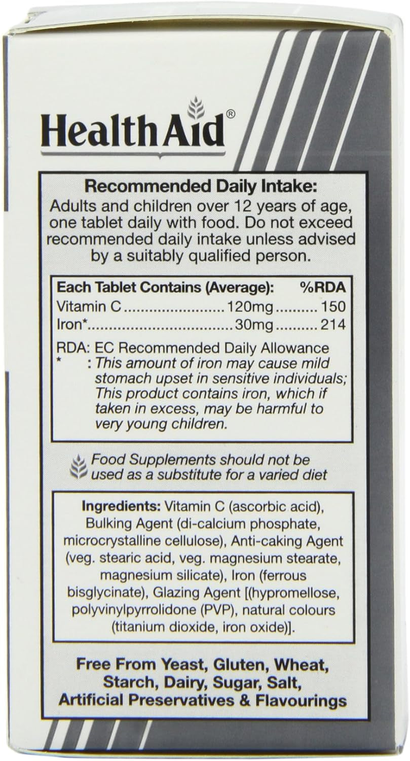 Healthaid Iron Bisglycinate - 30 Vegetarian Tablets