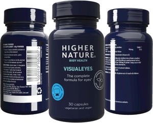Higher Nature - Visualeyes - Supports Vision - Lutein, Zeaxanthin, Bilberry & Essential Vitamins - 10 Active Ingredients - Vegan - 30 Capsules