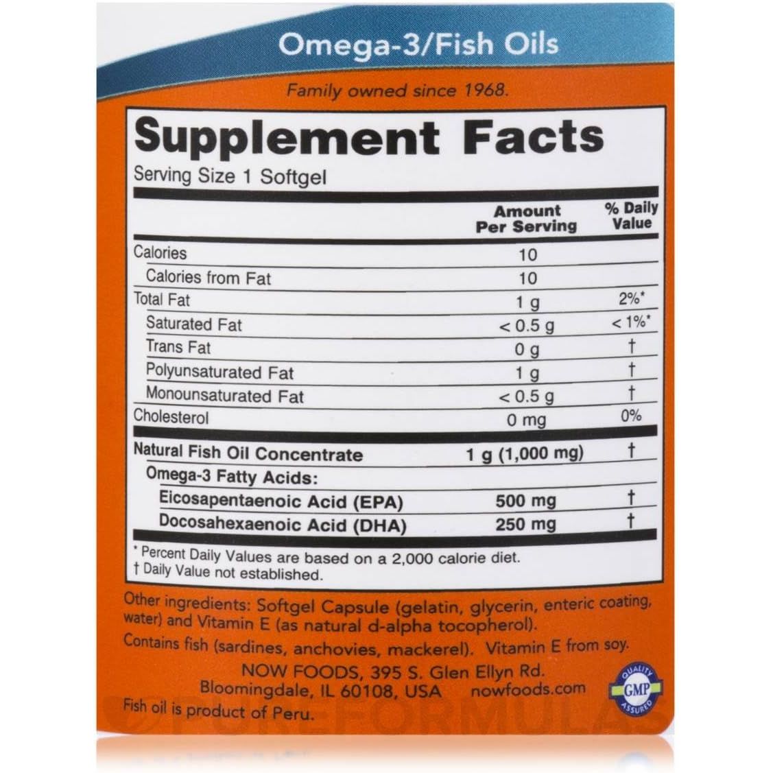 Ultra Omega-3- 500 EPA/250 DHA (90 Softgels) - Now Foods