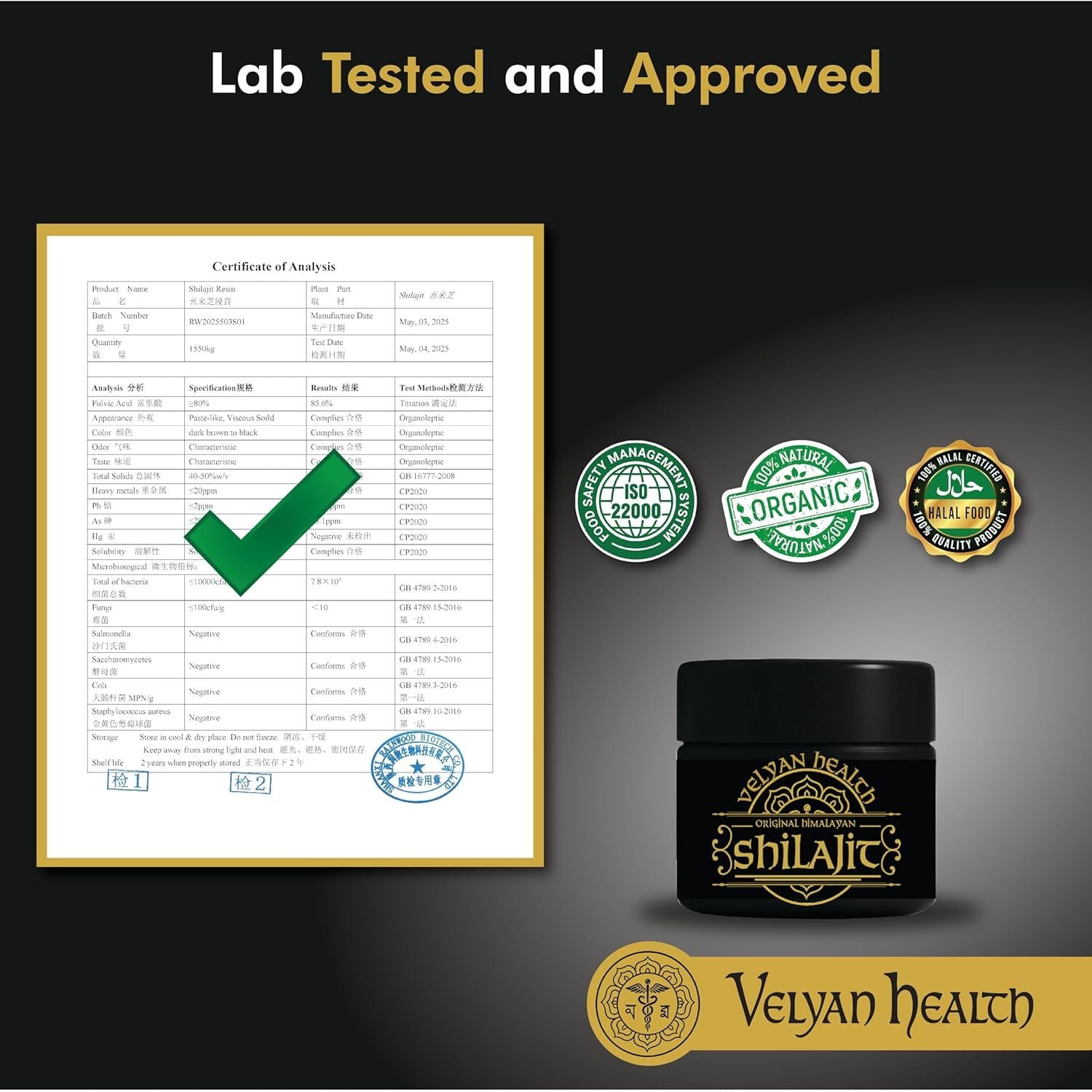 High Grade Himalayan Shilajit Resin Extract 50G by VELYAN HEALTH – Performance Resin for Energy, Focus, Stamina | Rich in Fulvic Acid | Supports Balance & Vitality for Men & Women | for Daily Strength