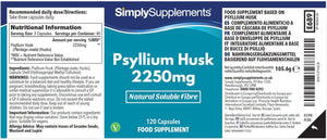 Pure Psyllium Husk Capsules | Supports Digestive Health & Fibre Intake | 120 Capsules = 40 Days Supply | Manufactured in the UK in Accordance with GMP Standards