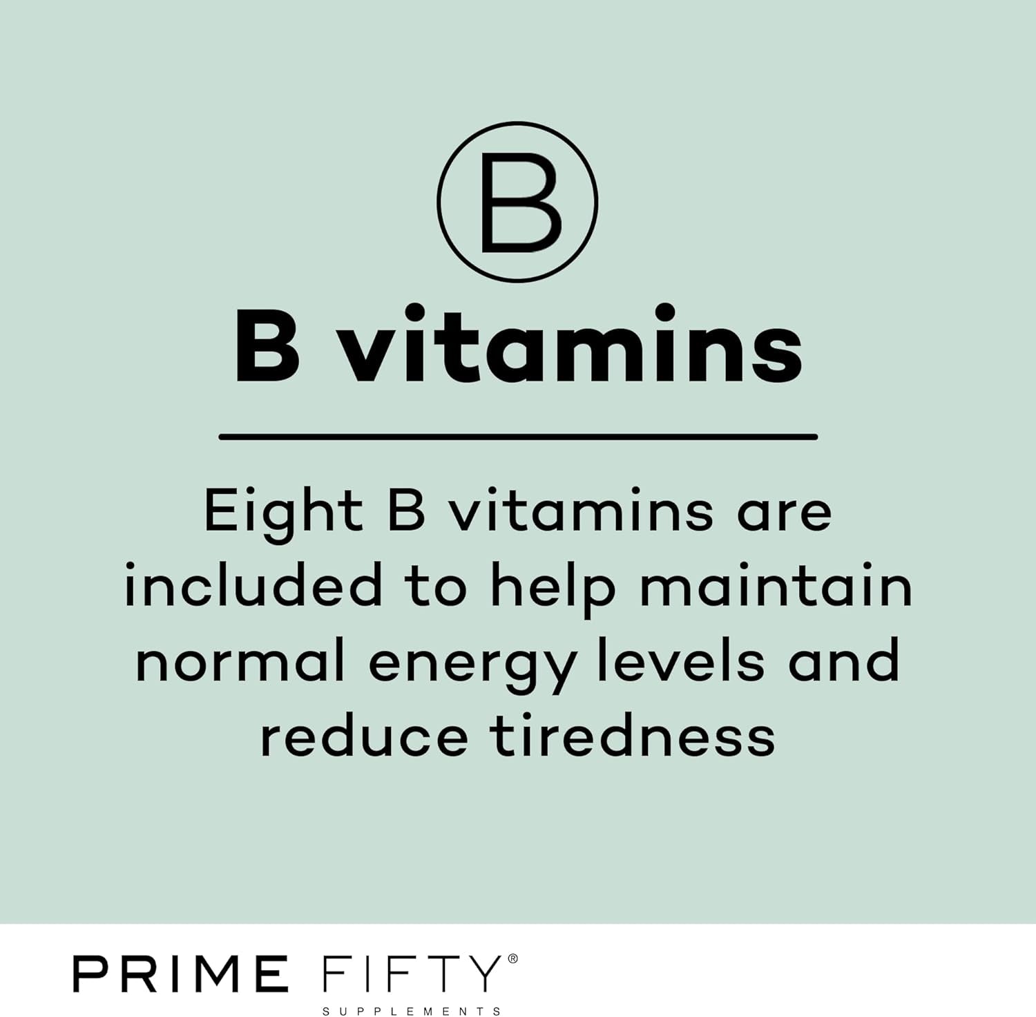 Prime Fifty Fighting Fatigue Supplement – 28 Day Supply – Energy Tablet with Vitamin B12, Magnesium & Iron for over 50S – Co-Enzyme & C, D & B Vitamin Tablets for Tiredness & Fatigue