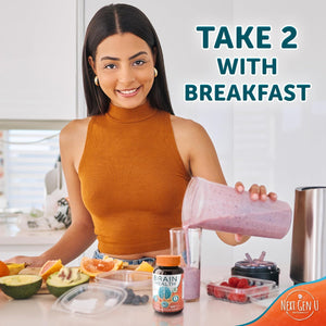 Brain Supplement - 120 Vegan Capsules - Dietary Nootropic May Help Memory, Cognitive Function & Focus - Formulation with Amino Acids, Polyphenols & B Vitamins - for Women, Men & Seniors - by Nextgenu