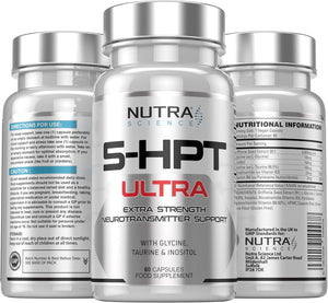 5HPT Ultra 4,000MG - Extra Strength Griffonia Seed Extract Neurotransmitter Support with Nicotinamide, Glycine, Inositol, Vitamin B6, 60 Vegan Capsules