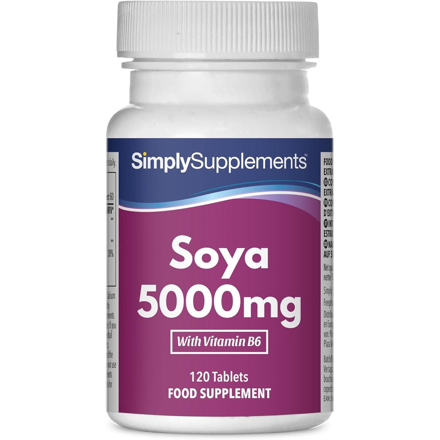 SOYA Isoflavones 5000Mg | Supports Hormonal Balance with Vitamin B6 | Potent Daily Formula | Vegan and Vegetarian Friendly | 120 Tablets = 2 Months' Supply | Manufactured in the UK