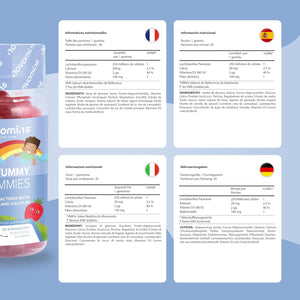 Kids Probiotic Gummies - 2 Billion Probiotics - 1 Month Supply - Kids Tummy Gummies - Includes Vitamin D & Calcium for Childrens Gut Health - Vegetarian Formula - 30 Gummies - by Novomins