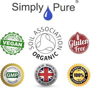 Simply Pure Organic Ginger for Digestive Health & Inflammation | 500 Mg X 90 Capsules | 100% Pure Soil Association Certified | Gluten Free | GM Free | Vegan
