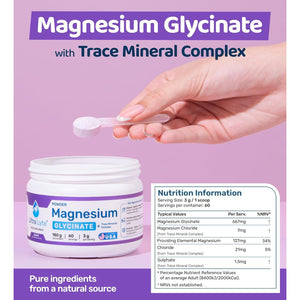 Ultra Lyte Magnesium Glycinate Powder with Trace Minerals 180G – Vegan & Gluten-Free Flavoured Magnesium Supplement – for Sleep Aid, Stress Relief & Muscle Relaxation – 60 Servings (180G, Grape)