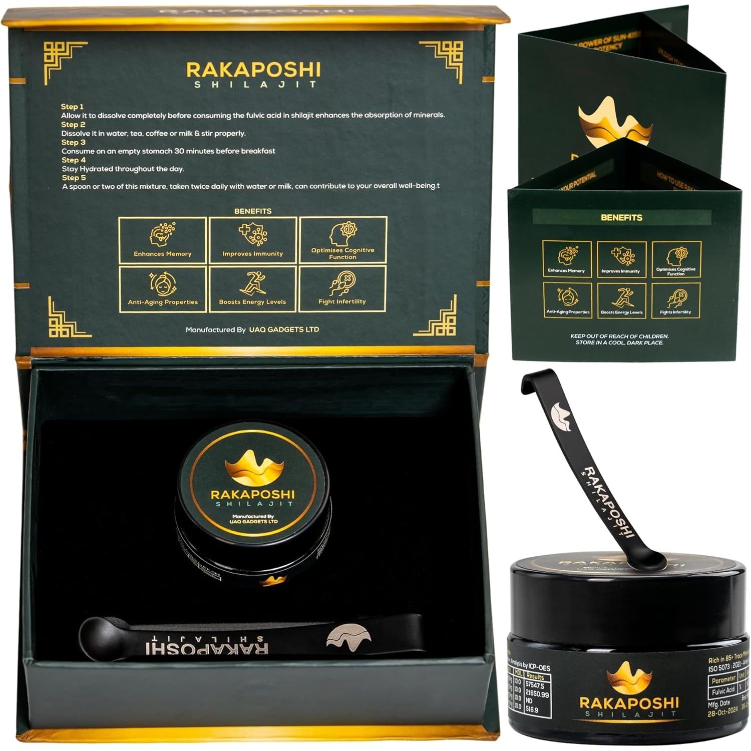 Rakaposhi Himalayan Shilajit Resin - Sun-Dried, Lab-Tested, Traditional Mineral Resin, 28.3 G - for Men & Women, Sourced from Gilgit-Baltistan