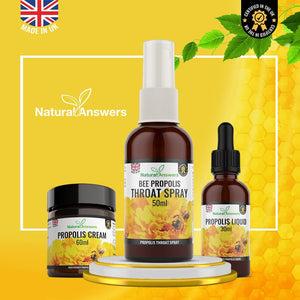 Propolis Throat Spray 50ML, Immune Support & Sore Throat Relief, Natural Answers Bee Propolis Spray with Honey (1 Pack)