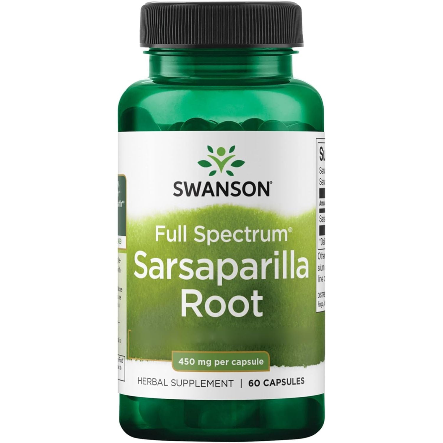 Swanson, Sarsaparilla Root, 450Mg, High Dose, 60 Capsules, Lab-Tested, Soy Free, Gluten Free, Non GMO