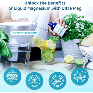 Ultra Lyte Ultra Mag Ionic Magnesium Supplement – 118Ml Food Supplement – Concentrated 400Mg Liquid Minerals – Reduce Tiredness & Fatigue – Supports Electrolyte Balance & Muscle Function