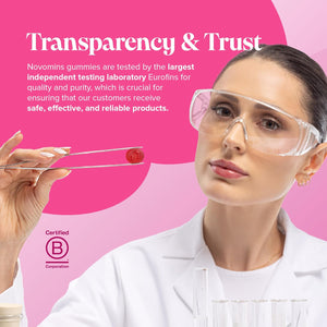 Collagen Gummies - Sugar Free - with Hyaluronic Acid, Vitamin C & Biotin - Collagen Supplements for Women & Men - More Convenient than Collagen Powder - 60 Marine Collagen Gummies - Novomins