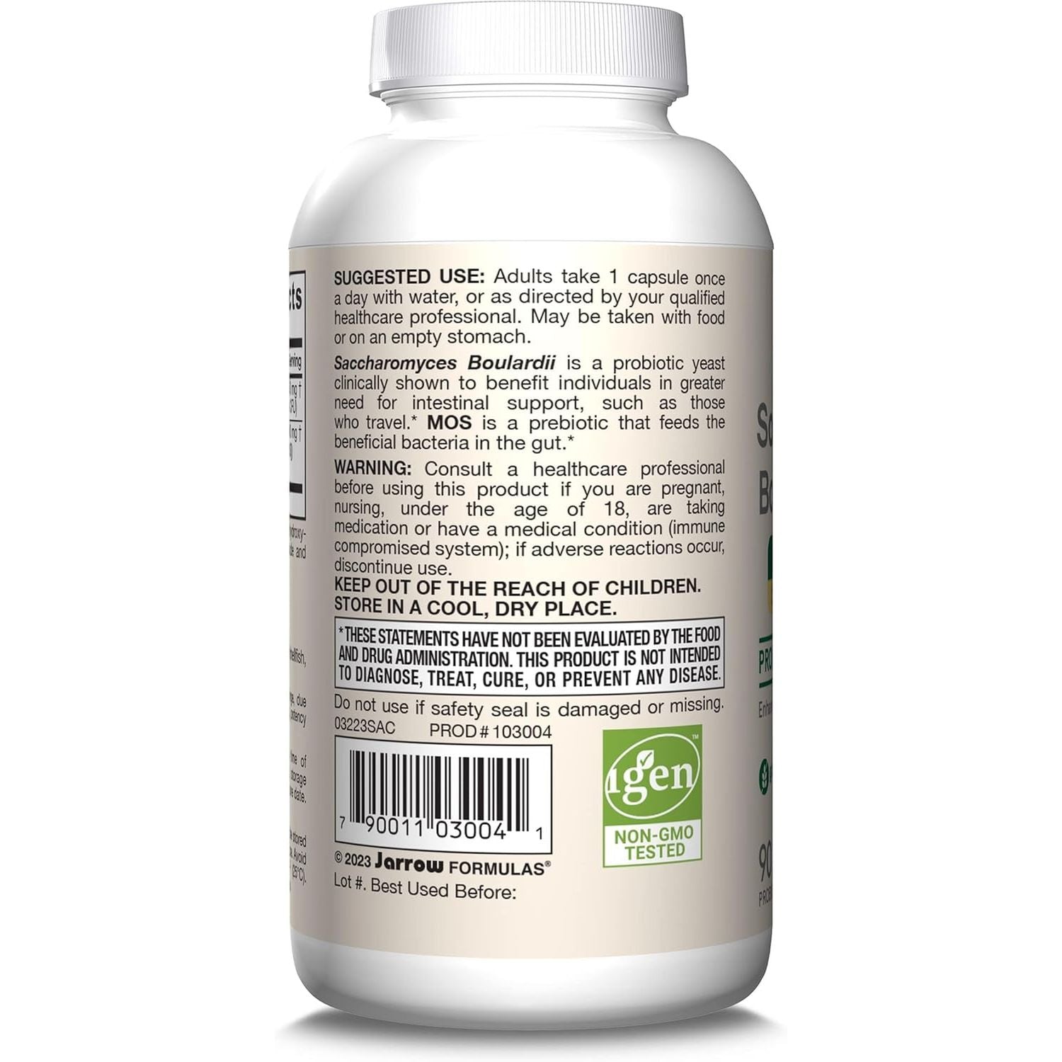 Jarrow Formulas Vegan Saccharomyces Boulardii + MOS - 90 Vcaps