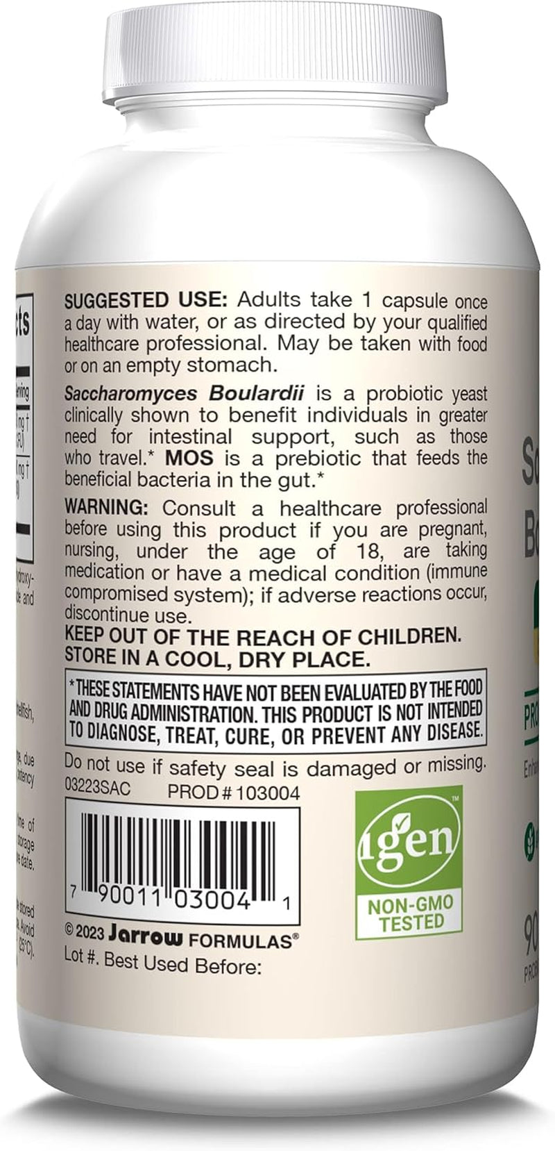 Jarrow Formulas Vegan Saccharomyces Boulardii + MOS - 90 Vcaps
