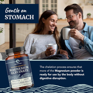 Magnesium Glycinate 400Mg | Chelated Bisglycinate for Muscle Relaxation, Bones, Heart, Nerve, Sleep & Calm Support for Women & Men | High Absorption Magnesium Chelate Supplement | 120 Capsules