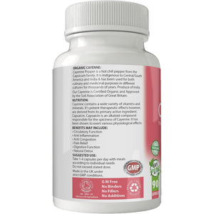 Simply Pure Organic Cayenne | Inflammation, Heart Health & Metabolism | 500Mg Capsules X 90 | 100% Pure Soil Association Certified | Gluten Free | GM Free | Vegan