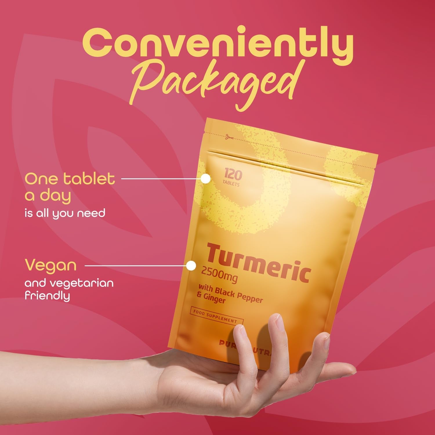 Turmeric 2500Mg with Ginger and Black Pepper from Pure Nutra Brand 120 Tablets | 4 Months Supply