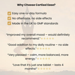 Cortisolease, Cortisol Reducing Supplement with 1000 Mg Ashwagandha, 120 Tablets to Lower Stress & Anxiety, Balance Adrenal Hormones, Detox and Reduce Fatigue, HERA Vitality