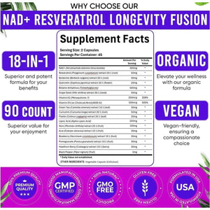 NAD+ 18-In-1 Mineral Fusion, Dietary Supplement (Lab Tested)