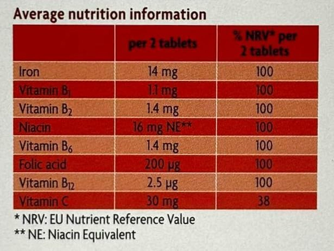 Flora Iron and Vitamin Supplement, Gluten-Free, Lactose-Free - 84 Vegan Tablets (Pack of 2) 168 in Total