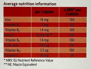 Flora Iron and Vitamin Supplement, Gluten-Free, Lactose-Free - 84 Vegan Tablets (Pack of 2) 168 in Total