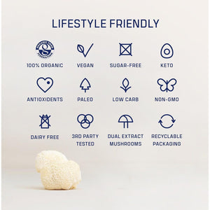 Dirtea Lion'S Mane Oganic Mushroom Powder – Enhances Focus, Memory & Digestion. 60G Tin with 30 Servings and Serving Spoon. 100% Pure Lions Mane Powder for Wellness.