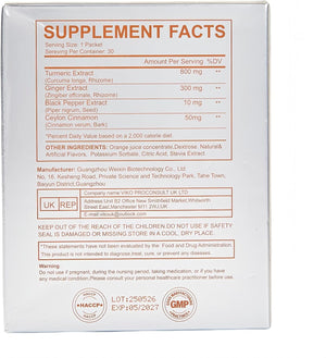 Turmeric Liquid with Black Pepper & Ginger - High Strength Curcumin Supplements - Easy Swallow Liquid Drink - Immune System Booster - Natural Energy Drink - No Added Sugars, Vegan - 1 Month Supply