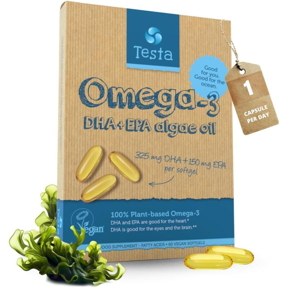 Vegan Omega 3 Supplement - High Strength 325Mg DHA + 150Mg EPA per Capsule - 1 Capsule a Day - Supports Heart, Brain, Joint Health - Plant-Based Omega 3 from Algae Oil - 2 Months Supply