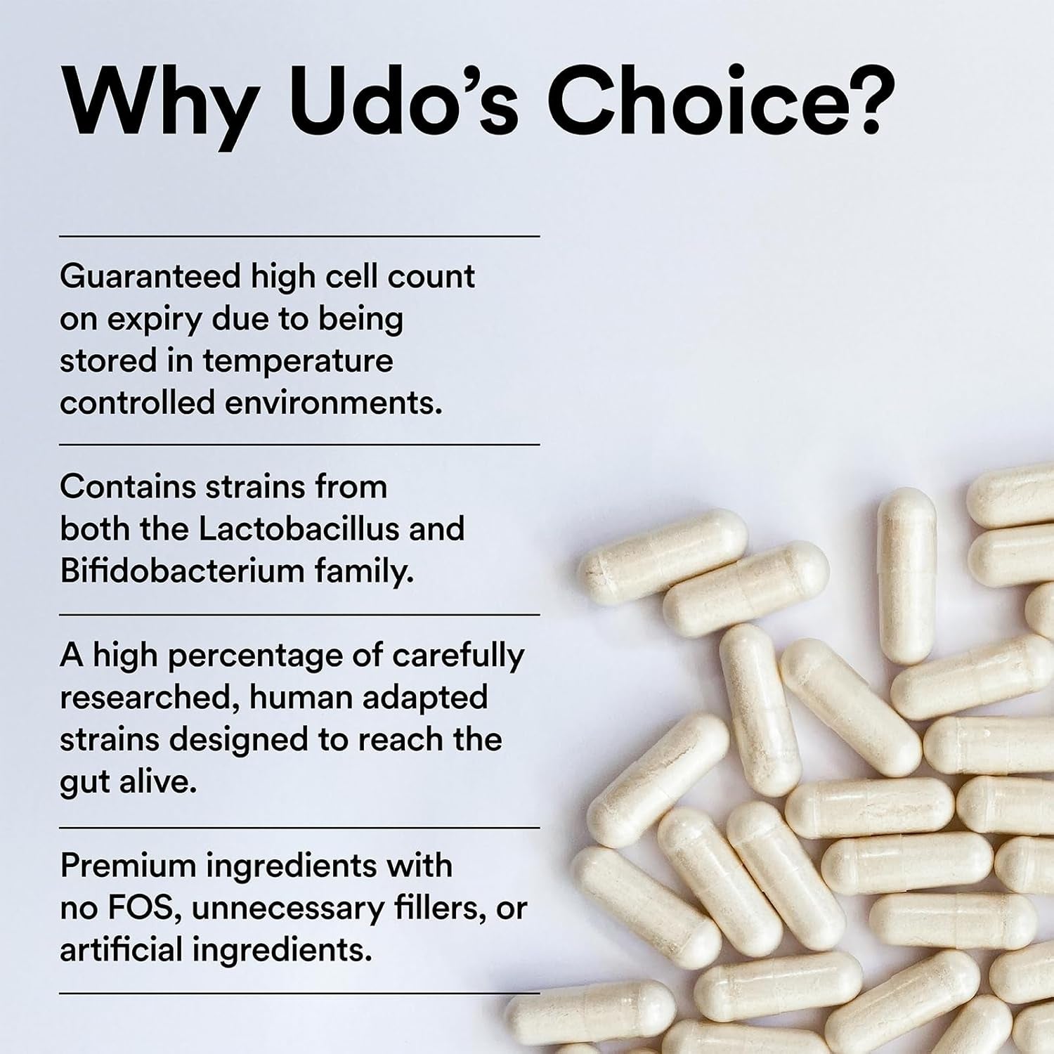 High Strength Probiotics – Udo'S Choice Super 8 Immune – 42 Billion Cell Count with Vitamin C for Immune Support – 8 Human-Adapted Strains – Gut & Digestive Health – 30 Capsules