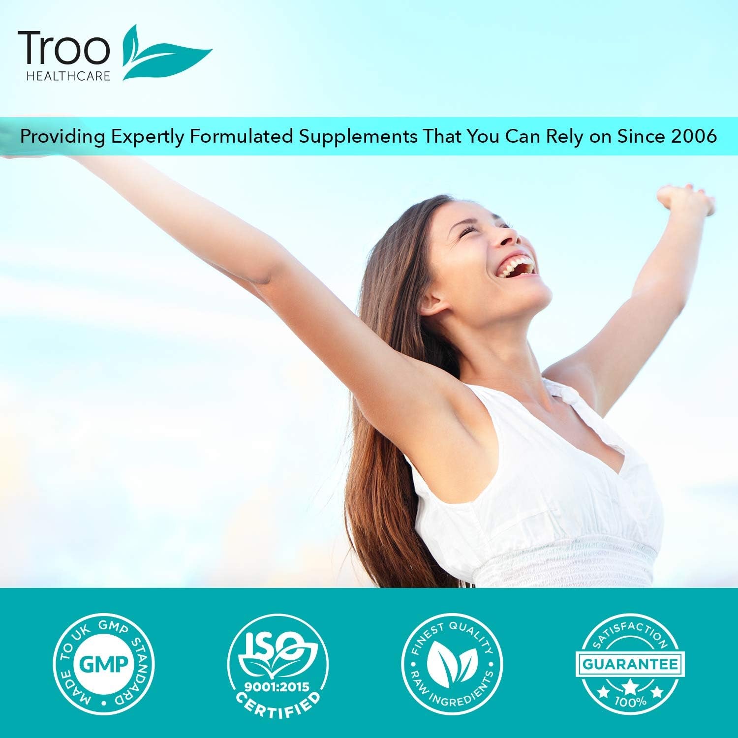 Troo Health Care Saccharomyces Boulardii Supplement - 90 Capsules – 5 Billion Cfu with Olive Leaf, Biotin and Vitamin D - Highly Stable Friendly Yeast to Support Gut Bacteria Balance