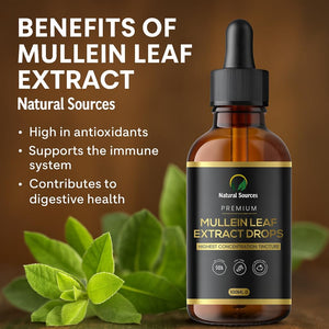 Mullein Leaf Extract for Lungs 100Mls -UK Grown & Produced-Highest Concentrate Tincture - Mullen Drops - XXL Size 100Ml = 100 Servings(3 Month Supply). GMDP ORG Certified/Vegan/Non Gmo/Cruelty Free.