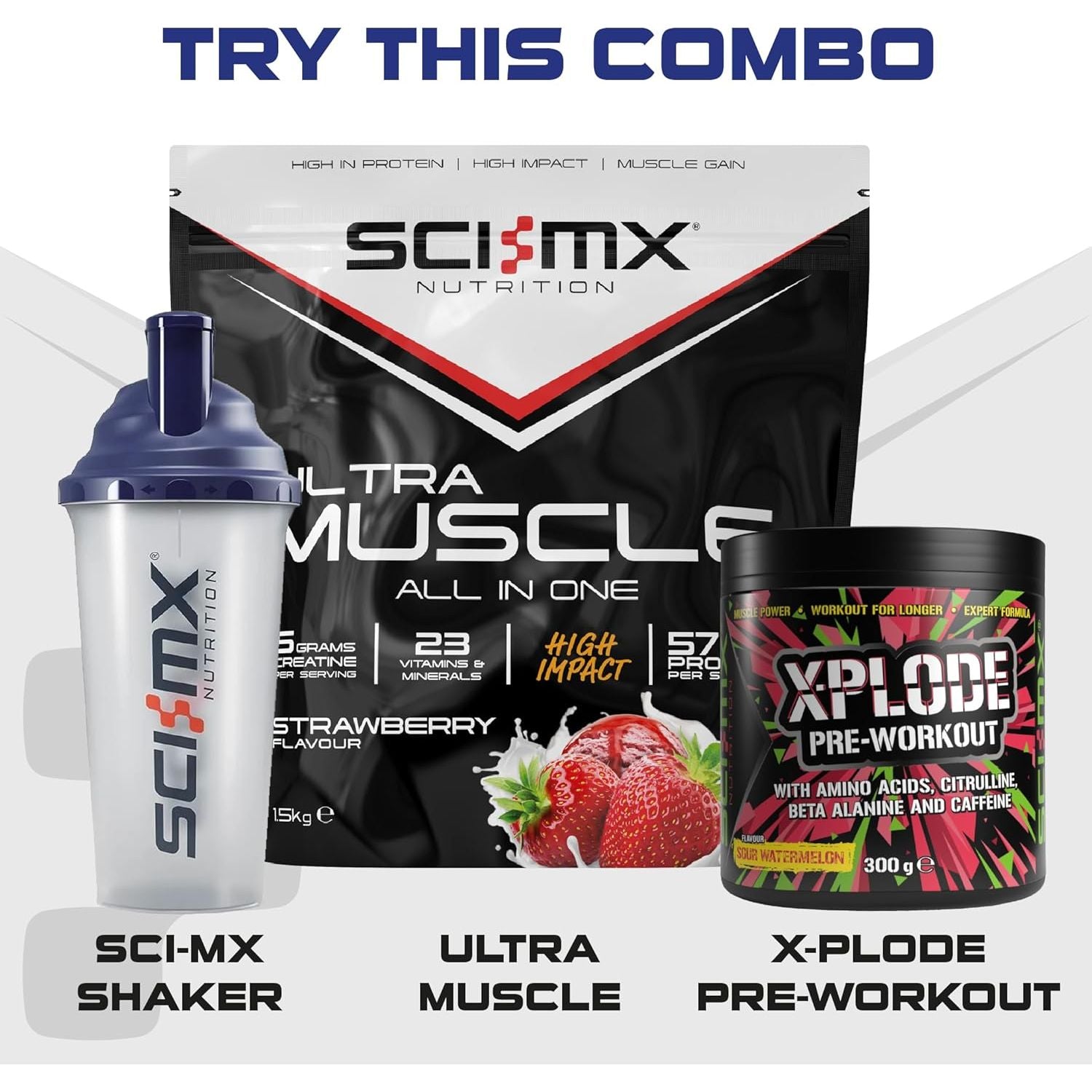 SCI-MX Protein Shaker Bottle for Protein Shakes - 100% Leak Proof • Smooth / Easy Blending • 500Ml