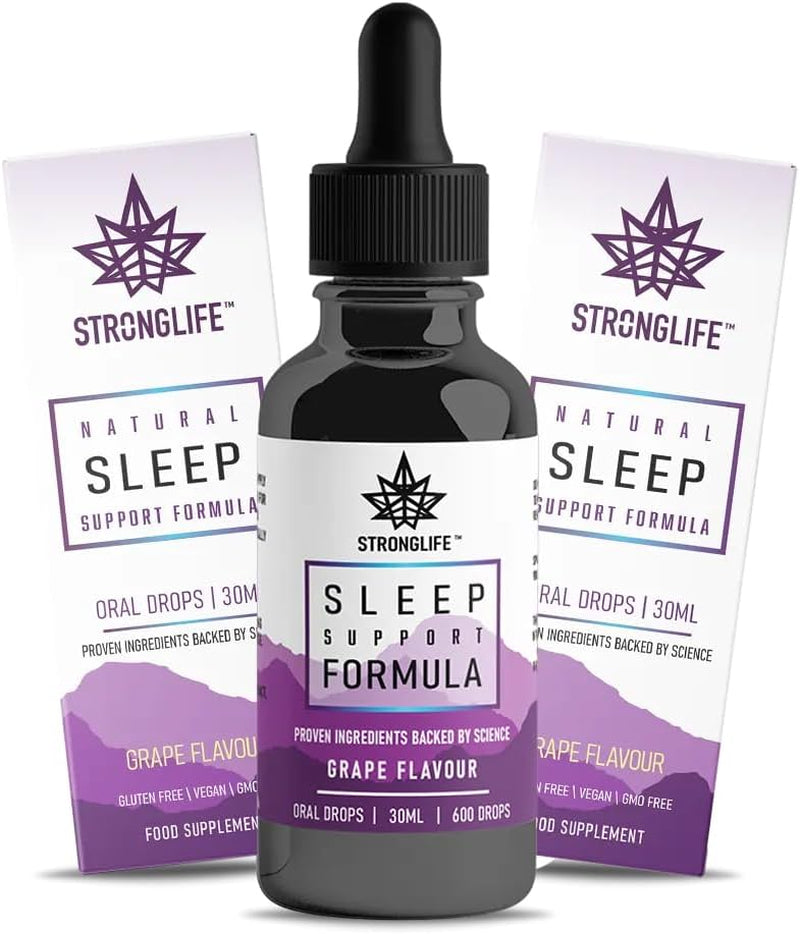 Stronglife Sleep Support Oil Drops - Promotes Restful Deep Sleep - Contains Valerian Root Magnesium L Theanine & Chamomile Extract - Natural Melatonin Alternative - 30Ml