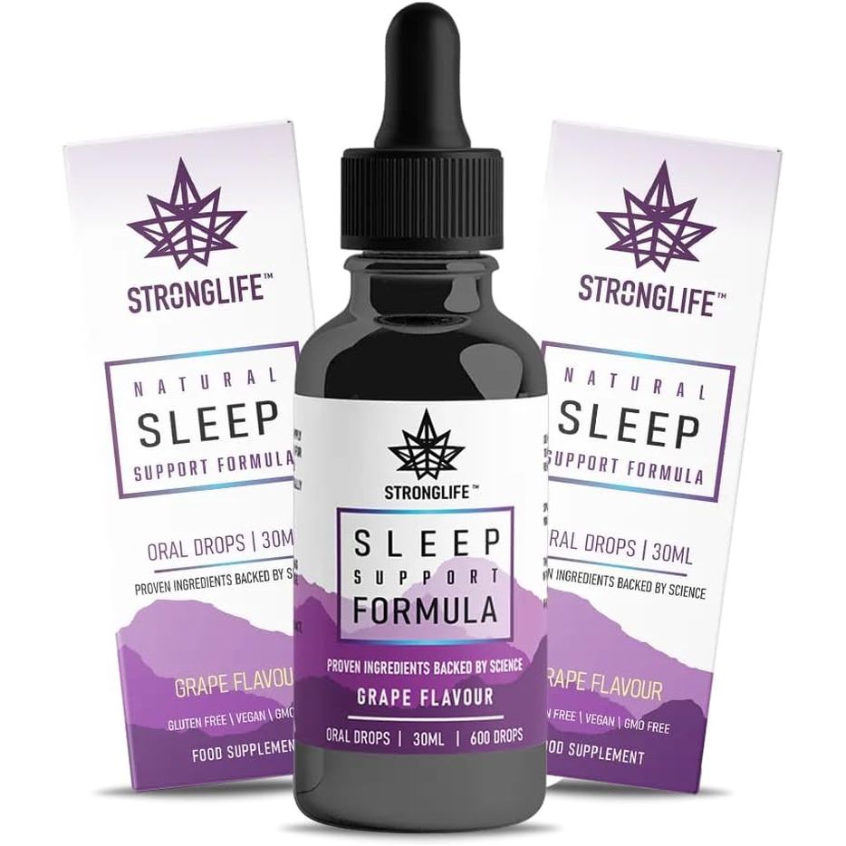 Stronglife Sleep Support Oil Drops - Promotes Restful Deep Sleep - Contains Valerian Root Magnesium L Theanine & Chamomile Extract - Natural Melatonin Alternative - 30Ml