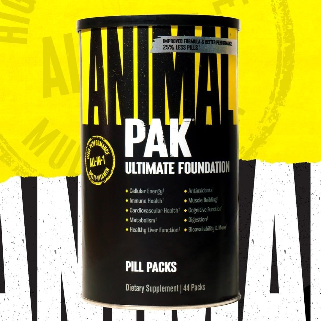 ANIMAL Pak Ultimate Foundation - 12-In-1 Multivitamin Complex with Vitamins, Minerals & Amino Acids - with Vitamin D3 K2 & Magnesium - 44 Packs of 8 Tablets Each