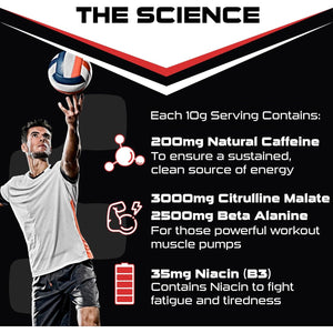 SCI-MX - Total Pre Workout - Blue Raspberry Flavour - 2500Mg Beta Alanine • 3000Mg Citrulline Malate • 200Mg Caffeine • Niacin for Fatigue - 200G