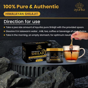 Shilajit Resin - 40G Jar with Spoon - Shilajit Resin Himalayan Supplement - Gold Grade - over 60% Fulvic Acid, Humic Acid & 85 Trace Minerals - 3Rd Party Lab Tested
