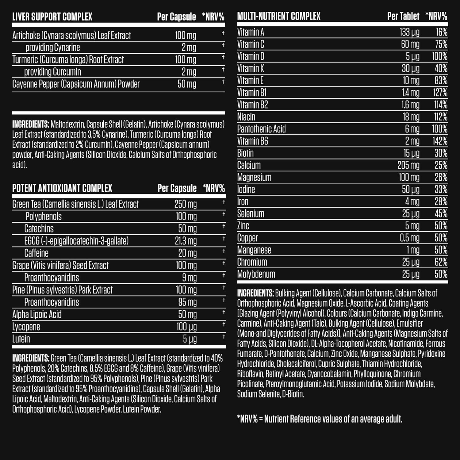 Applied Nutrition Black Stak - Complete Performance Complex - 30 All-In-One Sachets for Health and Immune Support with Multivitamins Antioxidants Aminos Minerals Enzymes and More