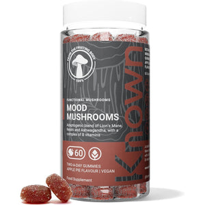 Known Mood Mushrooms Gummies - Lion’S Mane, B Vitamins - Brain Health & Hormone Balance - Natural Apple Pie Flavour - 60 Vegan Gummies, 1 Month Supply